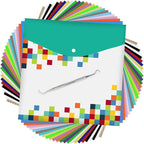 HTVRONT Heat Transfer Vinyl Bundle: 24 Pack 12"x12" Iron on Vinyl Sheets for T-Shirt, 21 Assorted Colors HTV Vinyl with 1 PTFE Sheet & Weeding Hooks