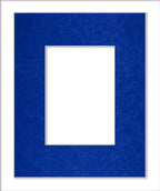 8x10 Mat Bevel Cut for 5.5x8.5 Photos - Acid Free Royal Blue Suede Precut Matboard With Backing Board and Crystal Clear, Self Seal Photo Mat Bag - For Pictures, Photos, Framing - 4-ply Thickness