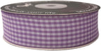 Purple and White Woven Edge Plaid Ribbon 100% Polyester Gingham Ribbon 25 Yards Each Roll (1",Purple)