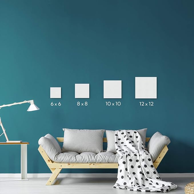 ARTEZA Canvas Panels for Painting, 14 x 6 x 6 Inches, 100% Cotton, Gesso-Primed, Lightweight, Nontoxic, Acid-Free, for Adults and Teens, Oil and Acrylic Painting, Pack of 14