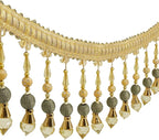 3yards Beading Fringe Trimming Long Beads Tassel Curtain Trim Ribbon Trim for Cover Edge Decorative (Gold)