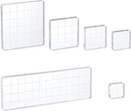 Whaline 6 Pieces Acrylic Stamp Block Clear Stamping Tools Set with Grid Lines for Scrapbooking Crafts Card Making, Assorted Sizes