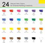 MEEDEN Acrylic Paint Pens Marker: 24 Colors Brush Tip Acrylic Markers with Automatic Ink Control System - Water-Based Quick Drying Acrylic Paint Pens for Coloring Drawing DIY Crafts Art Supplies