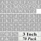 3 Inch Alphabet Letter Stencils for Painting - 70 Pack Letter and Number Stencil Templates with Signs for Painting on Wood, Reusable Letters and Numbers Stencils for Chalkboard Wood Signs & Wall Art