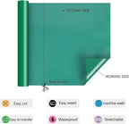 HTV Iron on Vinyl 12Inch by 12ft Roll Heat Transfer Vinyl for T-Shirt HTV Vinyl Rolls for All Cutter Machine - Easy to Cut & Weed for Heat Transfer Design (12ft, Green)