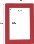 8x10 Mat for 6x8 Photo - Precut Deep Red Picture Matboard for Frames Measuring 8 x 10 Inches - Bevel Cut Matte to Display Art Measuring 6 x 8 Inches - Acid Free ONE MAT