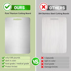 100% Pure Titanium Cutting Board for Kitchen – Non-Toxic, Double-Sided, Eco-Friendly, Dishwasher Safe, Rustproof, Knife-Friendly Chopping Board for Meat, Vegetables & Fruits (14 x 10 in)