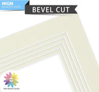 Mat Board Center, Pack of 10, 5x7 for 4x6 Light Gray Color Mats - Bevel Cut, Acid Free, 4-ply Thickness, White Core - for Pictures, Photos, Framing