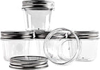 novelinks 4 Ounce Clear Plastic Jars Containers With Screw On Lids - Refillable Round Empty Plastic Slime Storage Containers for Kitchen & Household Storage - BPA Free (40 Pack)
