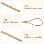 MECCANIXITY Waxed Cord 1.2mm Waxed Polyester Cord 175 Yard Wax String for Bracelet Making,Necklaces, Beading,Jewelry Making and DIY Crafts(Khaki)