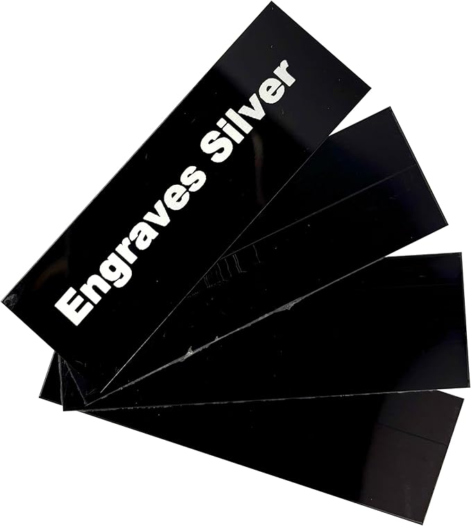Blank Metal Plates for Laser Engraving - 4 Pack | Aluminum Sheets 0.020" Thick | CO2, Diode, Fiber Laser Compatible | Multiple Sizes & Colors (Black (engraves silver), 1.5x3 inch)