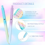 Gel Pens, 5PCS 0.7mm Cute Gel Pens Black Ink Fine Point Pens With Smooth Writing for Journaling Note Taking, High-End Series Ballpoint for School Office Supplies, Easter Basket Essentials(Gradient)