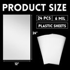 Frienda 24 Sheets Blank Stencil Plastic Making Sheet Milky Translucent Pet Template Stencil Material for DIY Crafts Gift(6 Mil, 12 x 24 Inch)