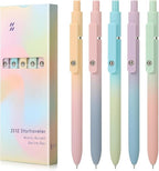 FIOVER 5pcs Gel Pens Black Ink Medium Point 0.7mm Pens Smooth Writing High-End Series Cute Ballpoint for Journaling Note Taking, Office School Supplies Gifts for Women and Men