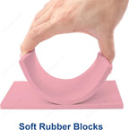 Falling in Art 4 x 6" Pink Rubber Carving Blocks, 6 Pack Soft Linoleum Blocks for Printmaking, Stamp Making, and DIY Crafting, 4/17" Thick
