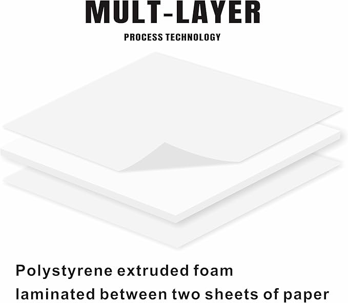 12 Pack Foam Core Board, ZJCEASER 8 x 10 White Poster Board, 3/16" Thickness Sign Board Craft Foam Sheet for Signboards, School Projects, University Displays, College Events, Arts & Crafts, Framing