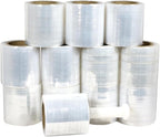 PSBM Mini Stretch Wrap with Handle, 12 Pack, 5 Inch x 1000 Feet, 80 Gauge, Clear, Small Plastic Cling Film for Pallets Moving Storing