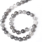 45pcs 8mm Natural Grey Cloud Crystal Stone Beads for Jewelry Making Energy Healing Power Stone Beads DIY Bracelet Necklace Accessories 15"(8mm, Grey Cloud Crystal)