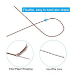 PATIKIL 16 Gauge 16" Floral Stem Wire, 100 Pcs Paper Wrapped Iron Artificial Flower Stem Accessories for DIY Bouquet Stem and Craft Decoration, Brown