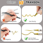 TRANSON 2 Gold, 2 Silver, 2 Black and 2 White Paint Markers Brush and Bold Dual-tip Acrylic Paint Marker Set for Rock Painting Glass Canvas Wood Leather Ceramic Painting