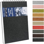 8.3x5.8 Sketch Book, Top Spiral Bound Sketch Pad, 60sheets 92lb/150gsm Bright White Paper, Acid-Free Mixed Media Paper for Painting, Dawing & Art Supplies. B-Black