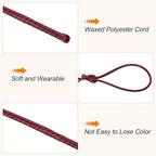 MECCANIXITY Waxed Cord 1.2mm Waxed Polyester Cord 175 Yard Wax String for Bracelet Making,Necklaces, Beading,Jewelry Making and DIY Crafts(Wine Red)