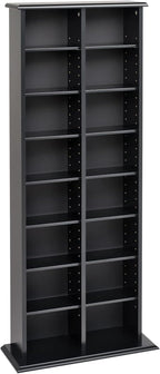 Prepac 2 Column Tall Cabinet Media Storage, 22" Wide, Black