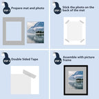 Mat Board Center, Pack of 20 11x14 MIXED COLORS White Core Picture Mats for 8x10 Photos pictures and prints.