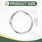 PATIKIL 1" x 1.18" Loose Leaf Binder Rings, 30 Pcs Metal Book Rings Nickel Keychain Ring for Paper Index Cards Flash Card Notebook Rings Office Home Book Binder, Silver
