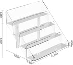 PecMuikee Greeting Card Display, 4 Tiers Clear Acrylic Sticker Display Stand for Vendors Retail, Display Photo Stand for Counter Tabletop Display Supplies, 2 Sets