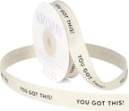 You Got This Ribbon - 5/8 Inch x 12 Yards Natural Twill Tape Ribbon, Cotton Herringbone Ribbons for Gift Wrapping, Birthdays, Weddings, Christmas, Anniversaries, Valentine's Day, Mother's Day