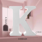 Wood Letters 4.3 Inch, White Unfinished Wood Letters for Graft, Wooden Letters for Wall Decor, Standing Letters for Bedroom, Home, Birthday, Party, DIY Graft (K)