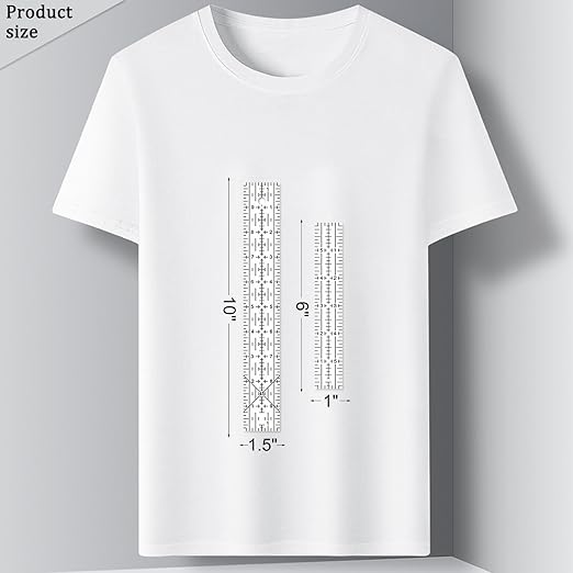 Quilting Rulers, Sewing Ruler, Acrylic Ruler for Sewing and Quilting,Cutting Ruler with Non-Slip Rings (3"x17",1.5"x17",3"x12",1.5"x10",1"x6") (Black and White)