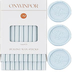 Baby Blue Wax Seal Sticks, ONWINPOR 20pcs Glue Gun Wax Sealing Sticks for Wax Seal Stamp, Light Blue Mini Sealing Wax Sticks Suit for 0.28''Glue Gun (Baby Blue)