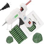 20Pcs Wax Seal Sticks Set with Glue Gun, Great for Wedding Invitations, Envelopes, Gift Wrapping (Pine Green)