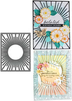 Mvchifay Cutting Dies for Card Making Metal Die-Cuts Scrapbooking Tool Hollow Frame DIY Craft Punch Template Embossing for Paper Album Decor (Sunrise Frame-14.3x11.3cm)