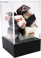 Bescon Two-Tone Glowing Polyhedral Dice 7pcs Set Green Dawn, Luminous RPG Dice Set d4 d6 d8 d10 d12 d20 d%, Brick Box Packaging