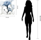 Empire Art Direct Frameless Free Floating Tempered Glass Panel Graphic Wall Art Ready to Hang, 24" x 24", Blue X-ray Floral, Flower wall art
