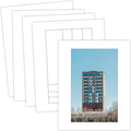 MBC Mat Board Center, 5 Pack 16x20 for 11x17 White Picture Mats Frame Mattes, Bevel Cut, Acid Free, 4-ply Thickness
