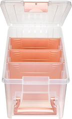 ArtBin Semi Satchel Portable Craft Organizer with 3 Dividers - Clear Plastic Storage Case for Art & Craft Supplies (Pack of 4)