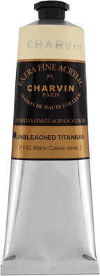 Charvin Extra Fine Professional Artist Acrylic Paint Colors, Nature Themed Hues, 150ml Unbleached Titanium