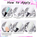12 Jars Mermaid Chrome Nail Powder, Iridescent Aurora Powder Pearlescent Dust Metallic Mirror Glitter Effect Pigment Nail Art Glitter Manicure Decoration for Home DIY Salon