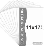 Somime 10 Pack Backing Boards, 11x17 Uncut White Mats Matboards, Acid-Free Backerboards for Art Prints, Ideal for Photos, Pictures, Prints, and Frames
