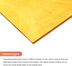 MECCANIXITY 2 Pcs Stained Glass Sheet Mosaic Tile 7.9 Inch x 5.9 Inch Orange Stained Glass Sheets for Crafts DIY Art Project