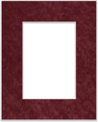 Pack of TEN 11x14 Mats Bevel Cut for 8.5x11 Photos - Acid Free Dark Red Suede Precut Matboards For Pictures, Photos, Framing - 4-ply Thickness
