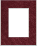 8x10 Mat Bevel Cut for 6x8 Photos - Acid Free Dark Red Suede Precut Matboard - For Pictures, Photos, Framing - 4-ply Thickness