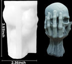 Halloween Skull Candle Silicone Mold, DIY 4 Inch 3D Ghost Hand Candle Making Wax Moulds Gypsum Ornament Resin Soap Molds Casting Art Home Decor