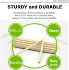 HOPELF 50PCS Bamboo Dowel Rods - 1/2 x 17.5 Inch Craft Sticks - Pack of 50