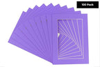 6x8 Mat for 8x10 Frame - Precut Mat Board Acid-Free Show Kit with Backing Board, and Clear Bags Light Purple 6x8 Photo Matte Made to Fit a 8x10 Picture Frame Matboard for Framing, Pack of 100 Mats