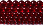 Smooth Garnet Red Glass Crystal Round Loose BeadsFor Jewelry Making DIY Bracelet Necklace Accessories 10mm 40pcs 15" Strand (Garnet Red Glass, 10mm)